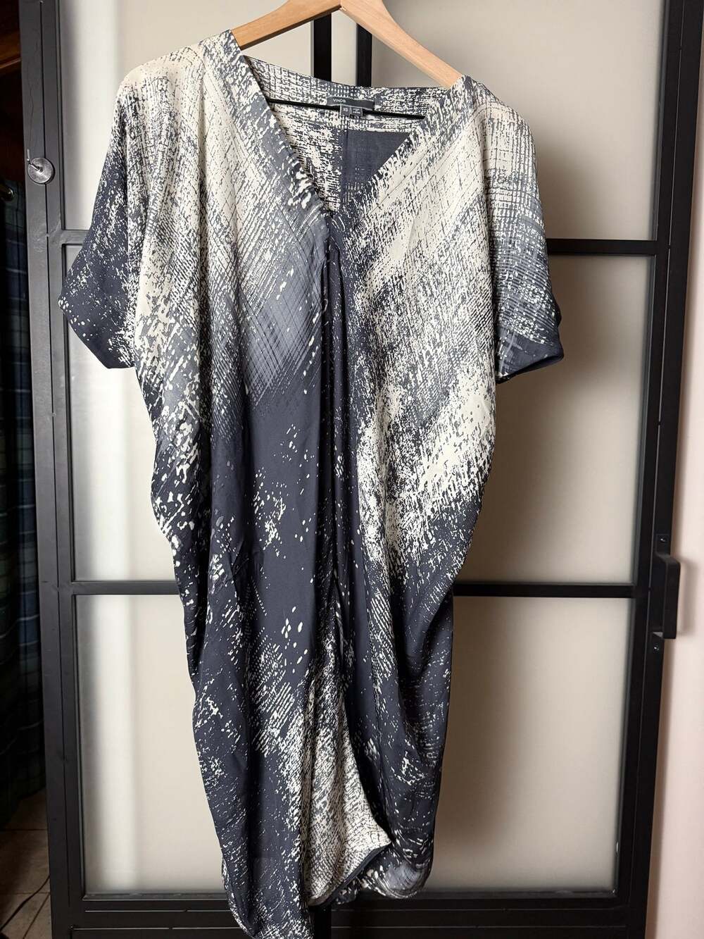 Vince Abstract Splatter Silk Caftan Dress Size XS